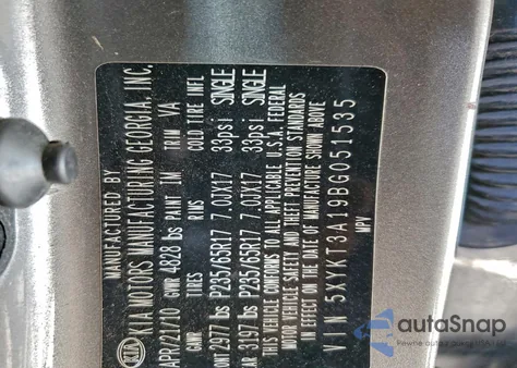 2011 Kia Sorento Base from USA, damaged, VIN 5XYKT3A19BG051535